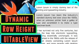 Dynamic RowHeight UITableView (Swift 4.1 / Xcode 9.3)