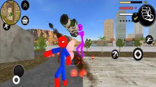 Spider Stickman Rope Hero # Pink Monster Fighting Game