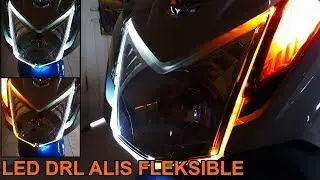 Cara Pasang LED DRL Alis Fleksible Anti Air Di Motor - 2 Mode DRL dan Sein Running