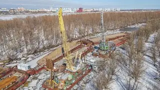 перегон барж в затон