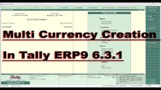Multi Currency Creation in Tally ERP9
