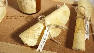 Candle Making Tutorial #13: Embossed Parchment Rolling (using yellow beeswax)
