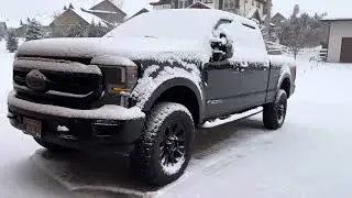 Ford 6.7L Powerstroke Diesel Cold start 17 degree in SNOW!