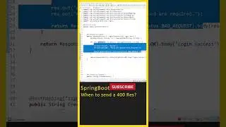 Java SpringBoot (400 Response), SpringBoot Tutorial, spring boot tutorial, Spring Framework 