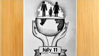 World Population Day 2021 | World population day poster drawing easy | drawing for Beginners