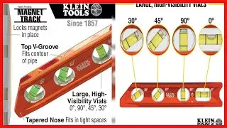 Klein Tools 935RB Level, 8-Inch Torpedo Level with Rare Earth Magnet and Tapered Nose, High-Viz