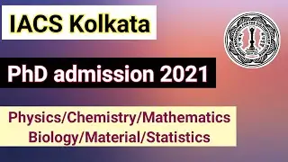 IACS Kolkata PhD admission 2021 (Autumn semester) || Application form filling || All details 👍