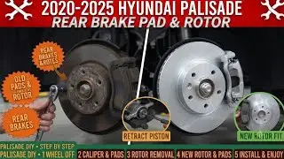 2020-2025 Hyundai Palisade How to replace Rear roter and brake pads Step by step rear brakes
