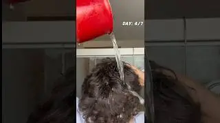 tentando cachear cabelo com água morna e sal