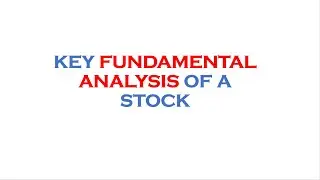 Key Fundamental Analysis of a Stock | Tamil