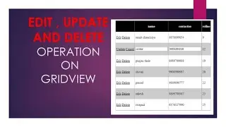 Edit, Update and Delete operations on Grid view in ASP.NET