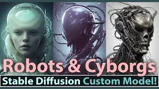 Robots & Cyborgs in Stable Diffusion!  Custom Model is totally awesome!