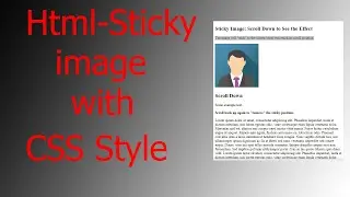 How to Create a Sticky image:Scroll Down to See the Effect Only Html and CSS(2021)