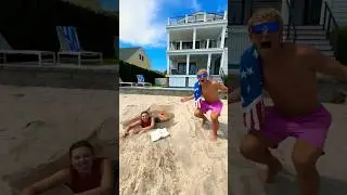 My Sister FELL DEEP into the sand AGAIN prank!!