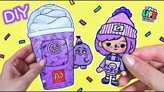 [Tutorial] Grimace Shake Squishy house Paper diy 