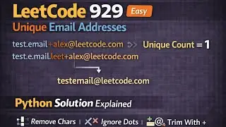 Leetcode problem 929 || Unique Email Addresses || python || detailed explanation 