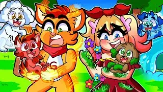 ¡MINECRAFT PERO Adoptamos Perro de Fuego, Agua, Aire y Tierra! 🔥💨😁🌎 💧| SRGATO X FLOR MINECRAFT PERO