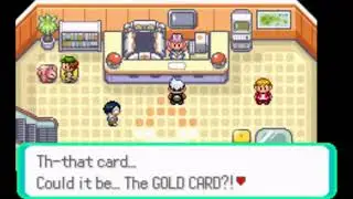 Speaking to Pokemon Center after you get gold trainer card in Pokemon Emerald
