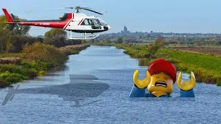 A Man Has Fallen Into The River In Lego City, but it's in real life.