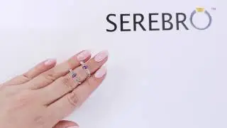 Серьги серебряные с натуральным аметистом 