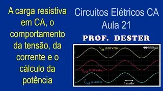 Comportamento da potência, da tensão e da corrente em cargas resistivas, tal como um forno elétrico