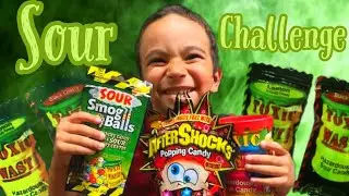 4 Year Old Does The Sour Candy Challenge!