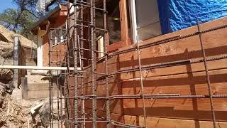 Veterans concrete,...retaining wall iron work & pier / column rebar progress