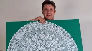 Скатерть крючком. Пятая часть.  #скатерть  #крючок  #пряжа