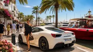 Spain Marbella | Puerto Banús Luxury Walk Supercars, Yachts & Beautiful Girls Summer 2026