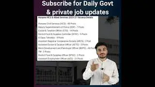 HPSC Recruitment March, 2021 Subscribe for Daily Govt. jobs #shorts