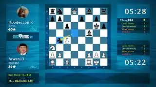 Chess Game Analysis: Arwan13 - Профессор К : 1-0 (By ChessFriends.com)