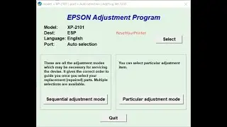 Epson XP-2101 Adjustment Program, Reset Epson XP2101
