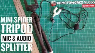 Mini spider tripod with Mic Audio Splitter