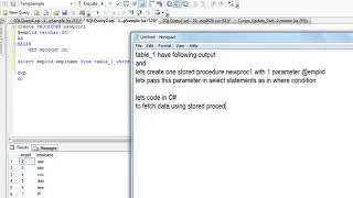 SQL Stored Procedure Query output Data In C#