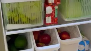Cleaning and organizing the fridge.