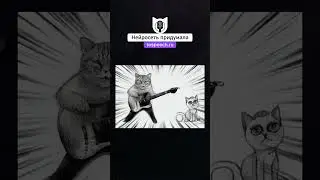😂😂😂 нейросеть нарисовала кота-гитариста 