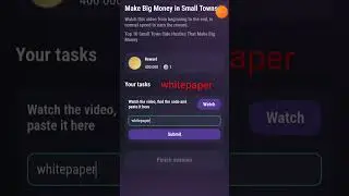 (Make Big Money In Small Townscode )#tapswap daily video code#Tapswap daily mission#tapswap withdraw