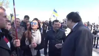 М.Саакашвили и депутат Васильковского горсовета Н.Недилько.