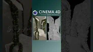 Симфония стихий: трава и цветы, струящиеся как вода | 3D в CINEMA 4D