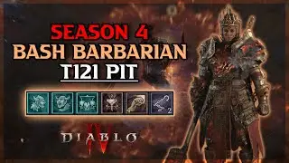 The Pit Tier 121 Season 4 - Bash Barb - Diablo 4 Gameplay