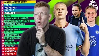 MY FULL 1-20 PREMIER LEAGUE PREDICTIONS 2022/23 | 