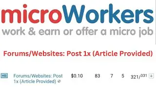 Forums/Websites: Post 1x (Article Provided) । microworkers