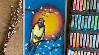 ЛАСТОЧКА!  акварельные карандаши и пастель | Мастер-класс | Boyarova_art