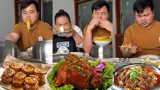 My stingy husband tries to keep the chicken leg to himself. Watch how I handle him.