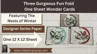 Three Gorgeous One Sheet Wonder Fun Fold Cards With Nests of Winter Designer Series Paper