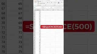 Sequence Function in Excel