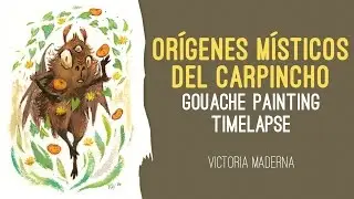 Orígenes místicos del Carpincho - Gouache Painting Timelapse
