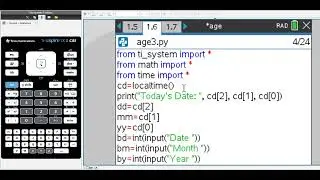 Age Using Python on TI Nspire