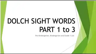 DOLCH SIGHT WORDS | Pre-Kindergarten, Kindergarten and Grade 1 Compilation