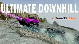 I tried to drive down the tallest mountain in BeamNG